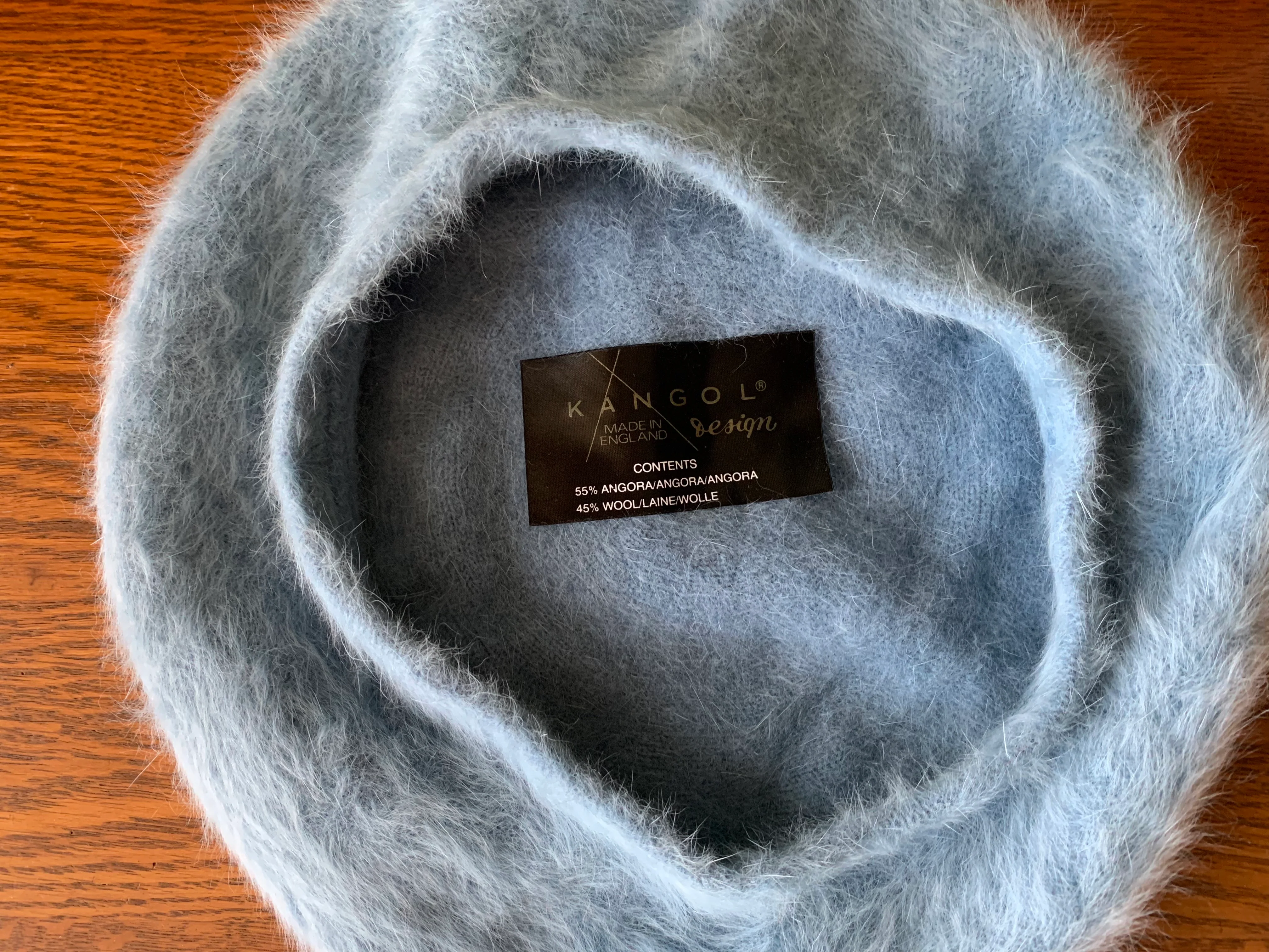 Light Blue Angora And Wool Beret Tam Tilt Hat By Kangol - Image 9