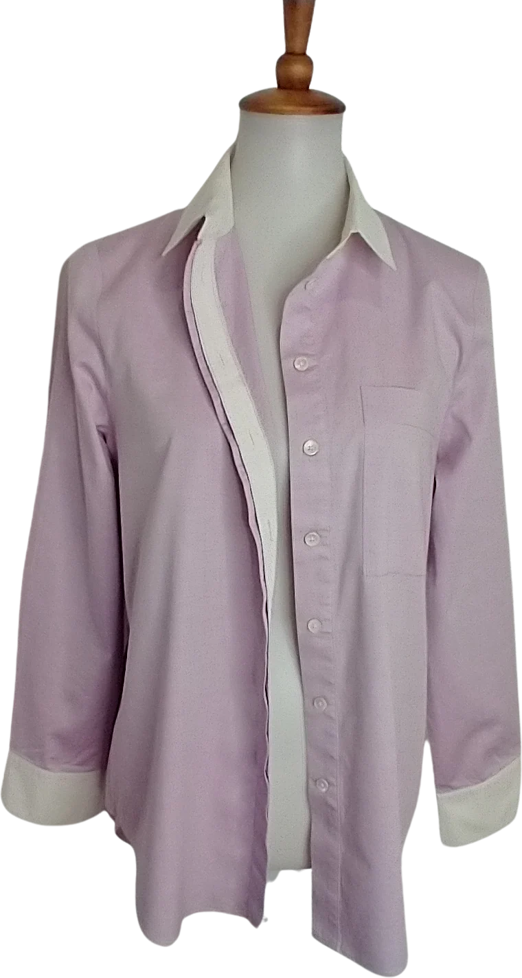 Light Orchid With White Collar And Cuff Blouse by Derek Lam