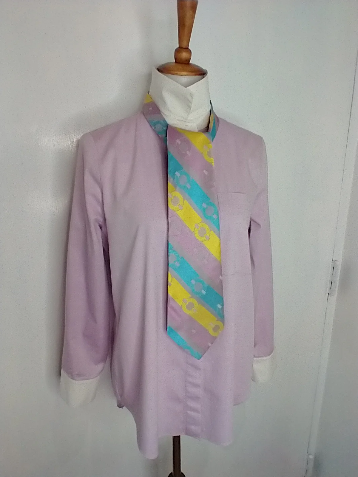 Light Orchid With White Collar And Cuff Blouse by Derek Lam - Image 5