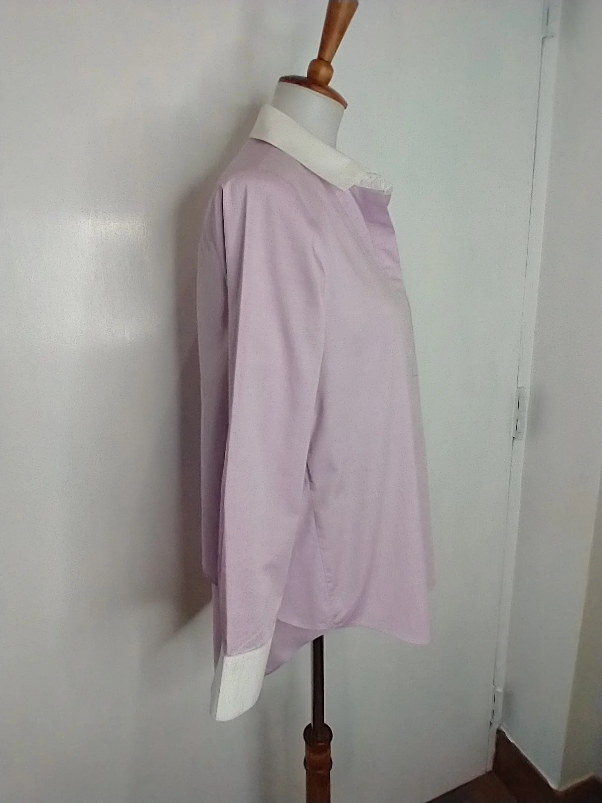 Light Orchid With White Collar And Cuff Blouse by Derek Lam - Image 9