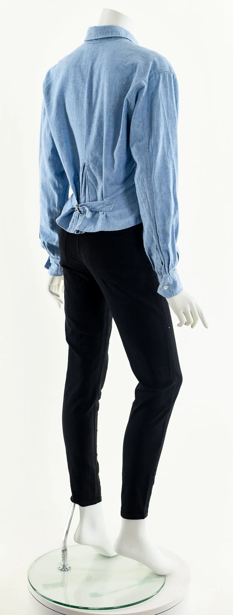 Light Wash Cropped Chambray Button Down Jacket by Banana Republic - Image 6