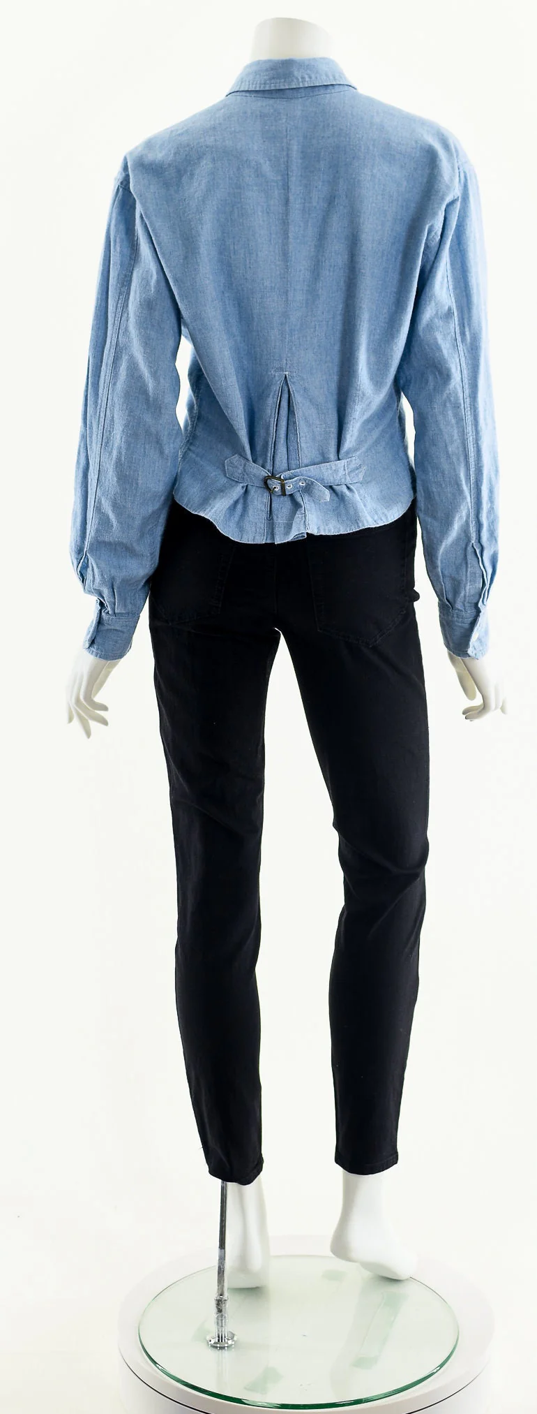 Light Wash Cropped Chambray Button Down Jacket by Banana Republic - Image 7