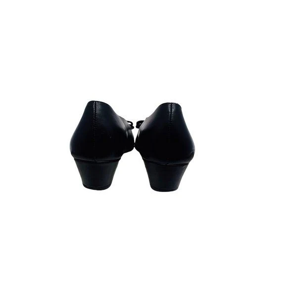 Lillaz Block Heel Shoes Patent Leather with Logo Bows 9. 5aa by Salvatore Ferragamo - Image 4