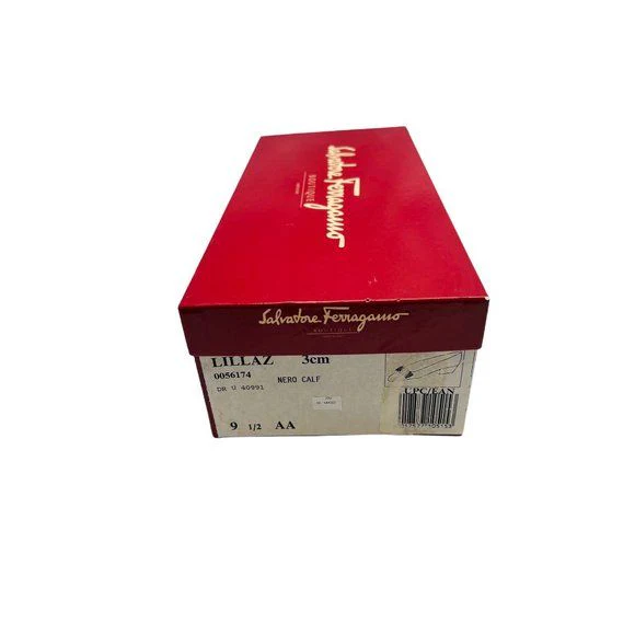 Lillaz Block Heel Shoes Patent Leather with Logo Bows 9. 5aa by Salvatore Ferragamo - Image 7