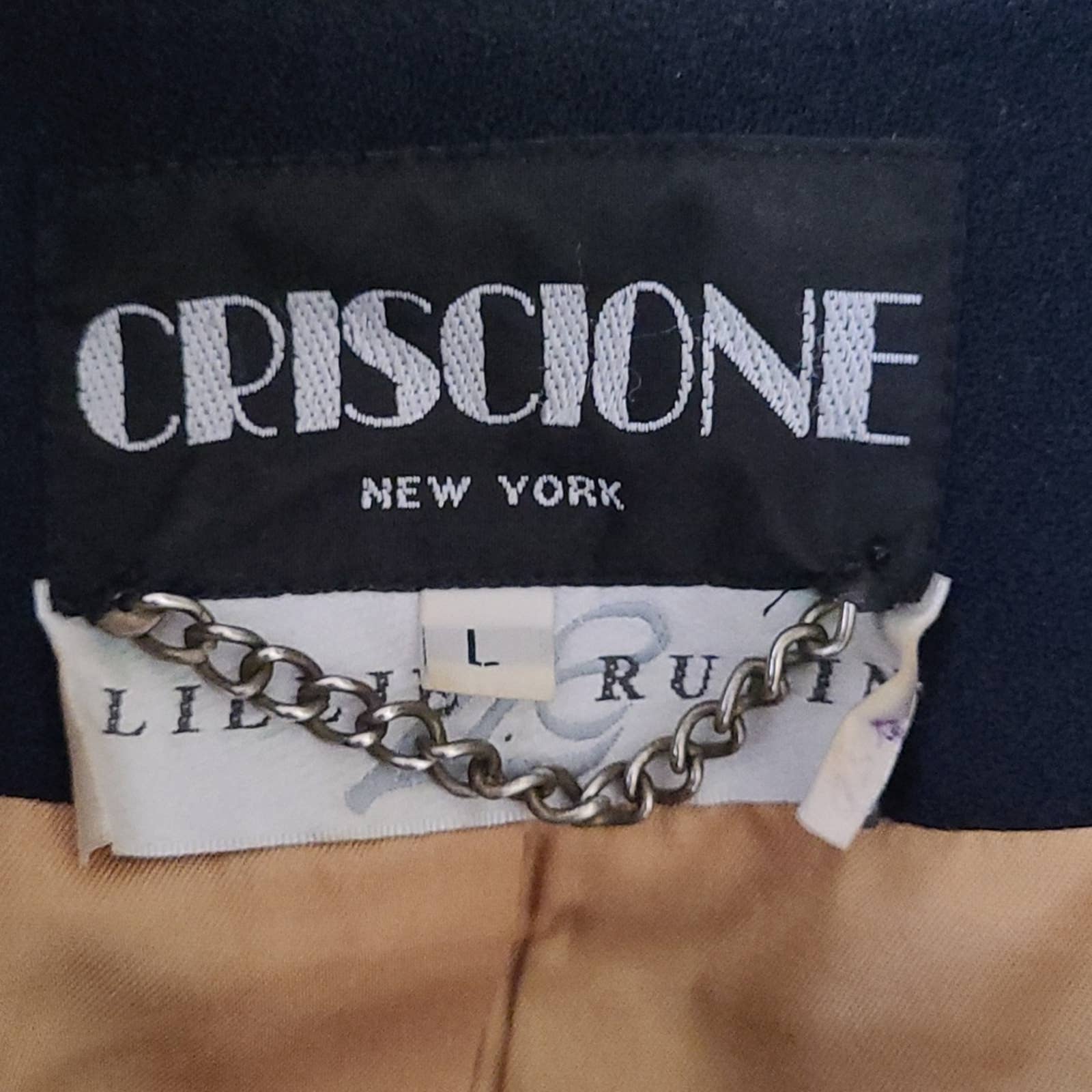 Lillie Rubin Vtg Dark Blue Blazer with Gold Embroidered Embellishments -l by Criscione - Image 8
