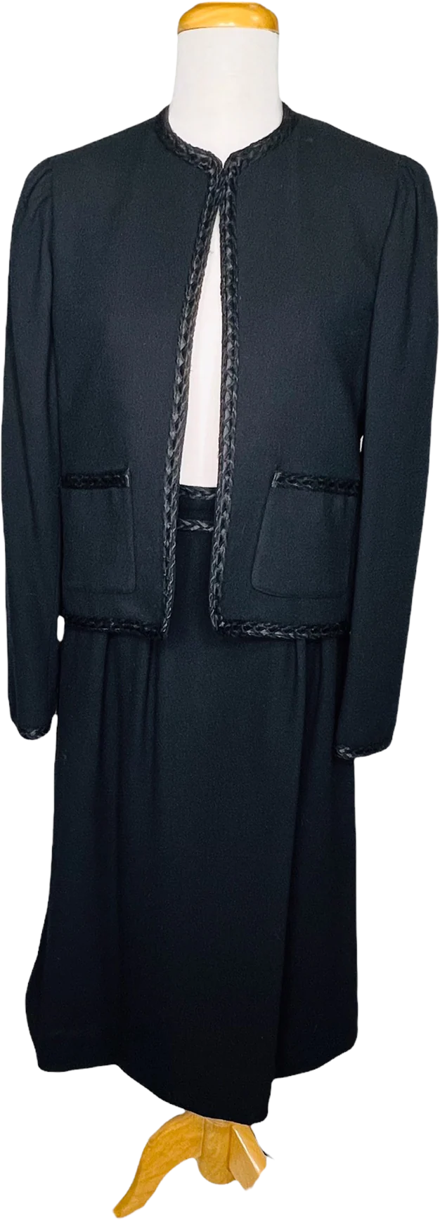 Limited Editions 60s Vintage Suit Jacket and A-Line Skirt Embroidered Piping by Limited Editions