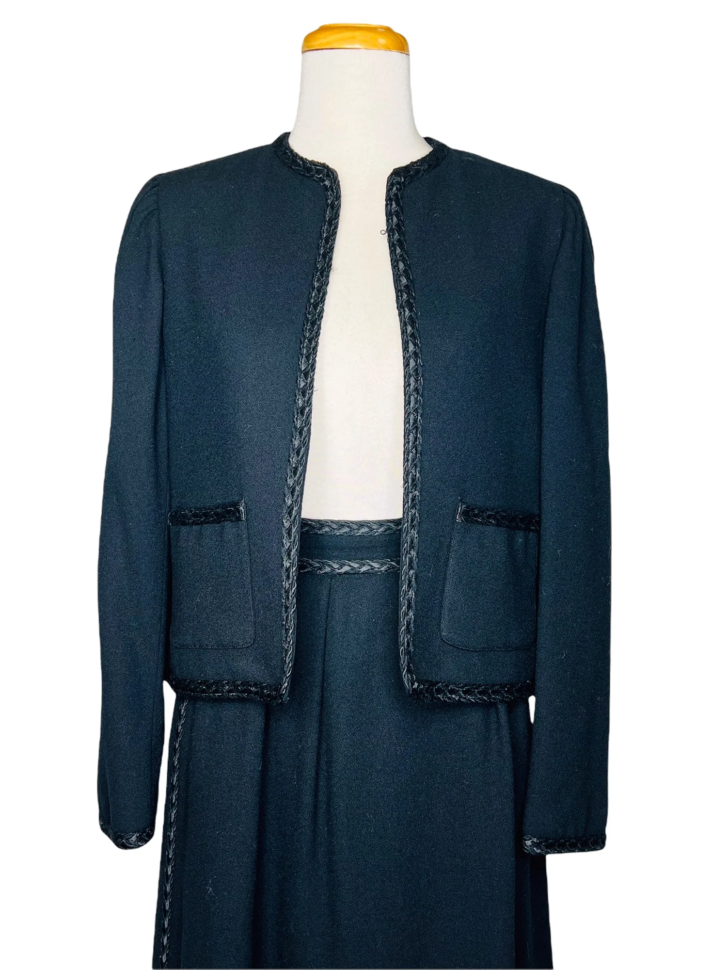 Limited Editions 60s Vintage Suit Jacket and A-Line Skirt Embroidered Piping by Limited Editions - Image 3