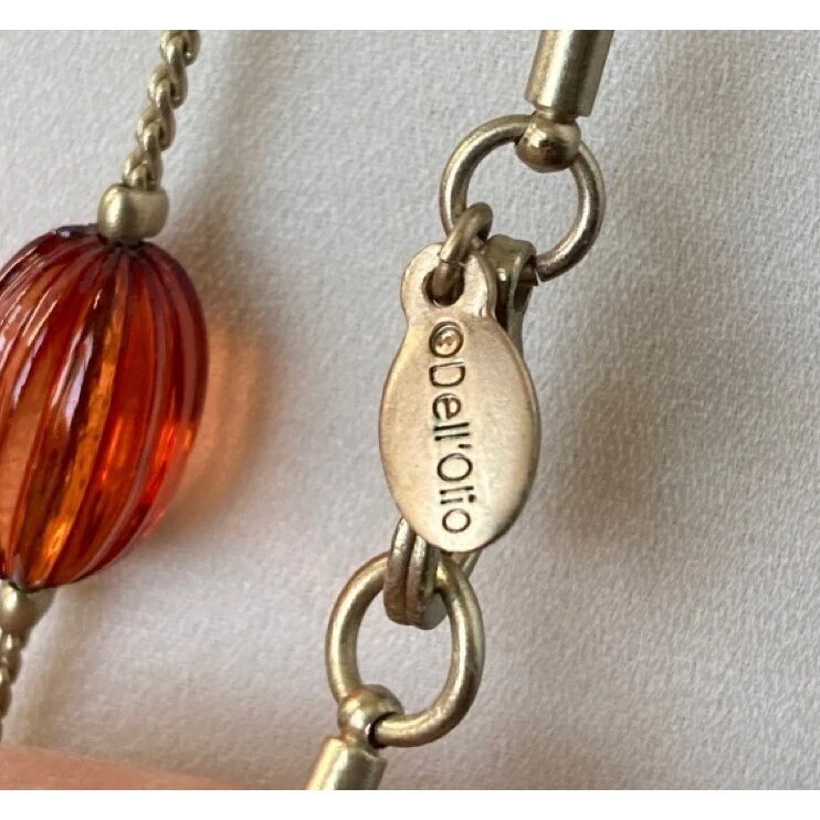 Linea Necklace Chunky Colorful Fruit Beads Gold Tone Chain by Louis Del Olio - Image 7