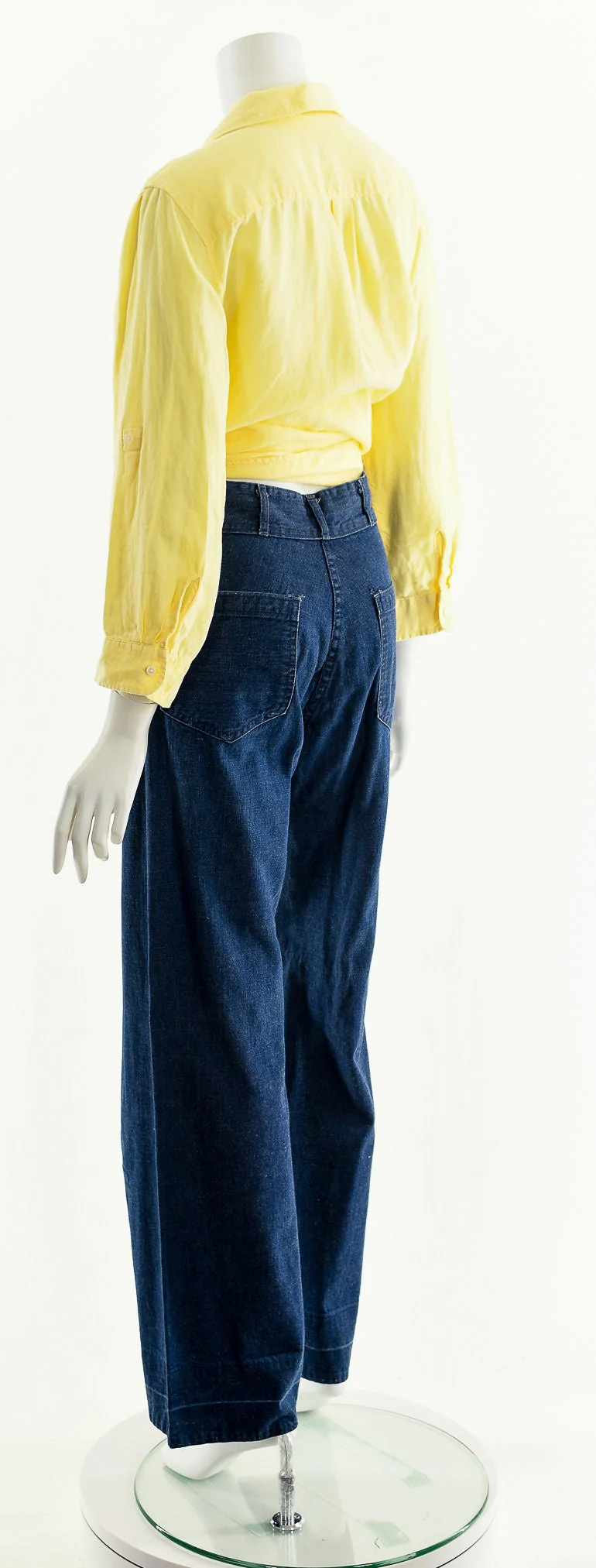 Linen Yellow Button Up Blouse - Image 8