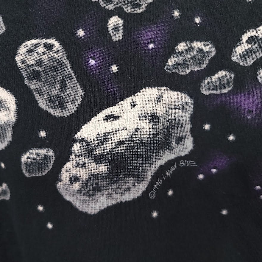 Liquid Blue Solar System T-Shirt Vintage 90s Outer Space Planets All Over Print Made In Usa Mens Size Xl - Image 3