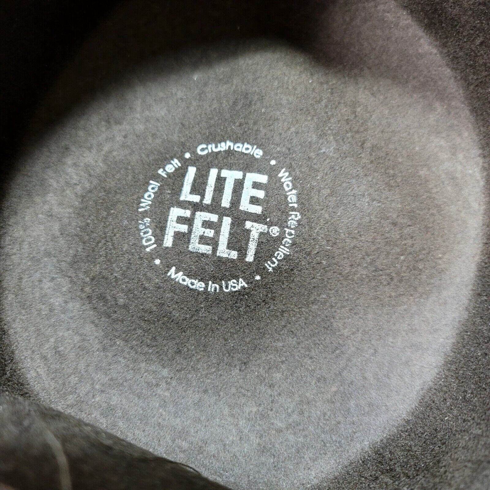 Lite Felt Ladies Wool Brown Rolled Up Brim Kettle Hat Gold Studded Embellished by Lite Felt - Image 9