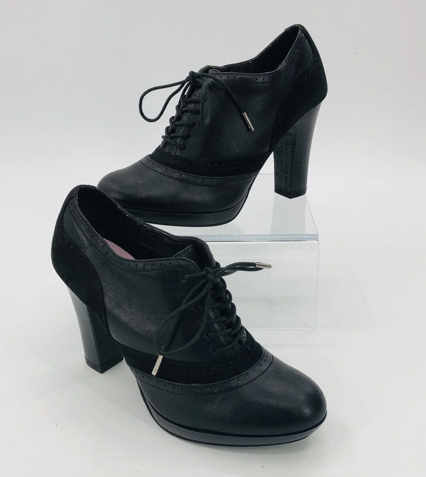 Live Shoes Train Black Leather Granny Steampunk Womens Size 7 by Isaac Mizrahi - Image 2