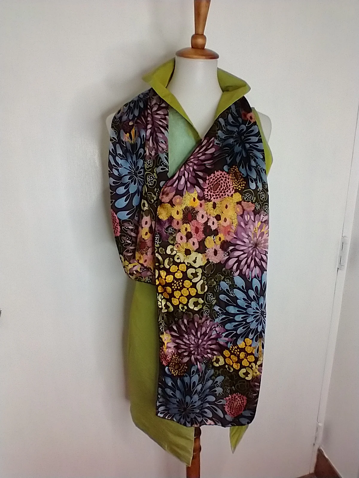 Long Silk Floral Scarf - Image 2