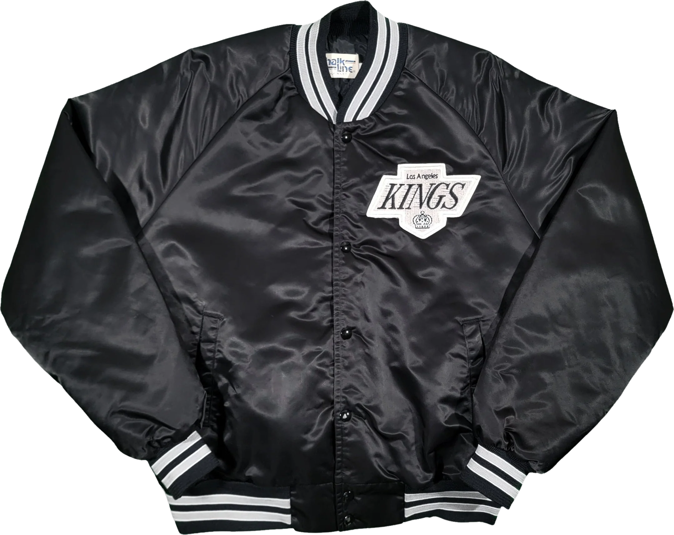 Los Angeles Kings Vintage 80s Chalk Line Satin Bomber Jacket - Size Men's Large