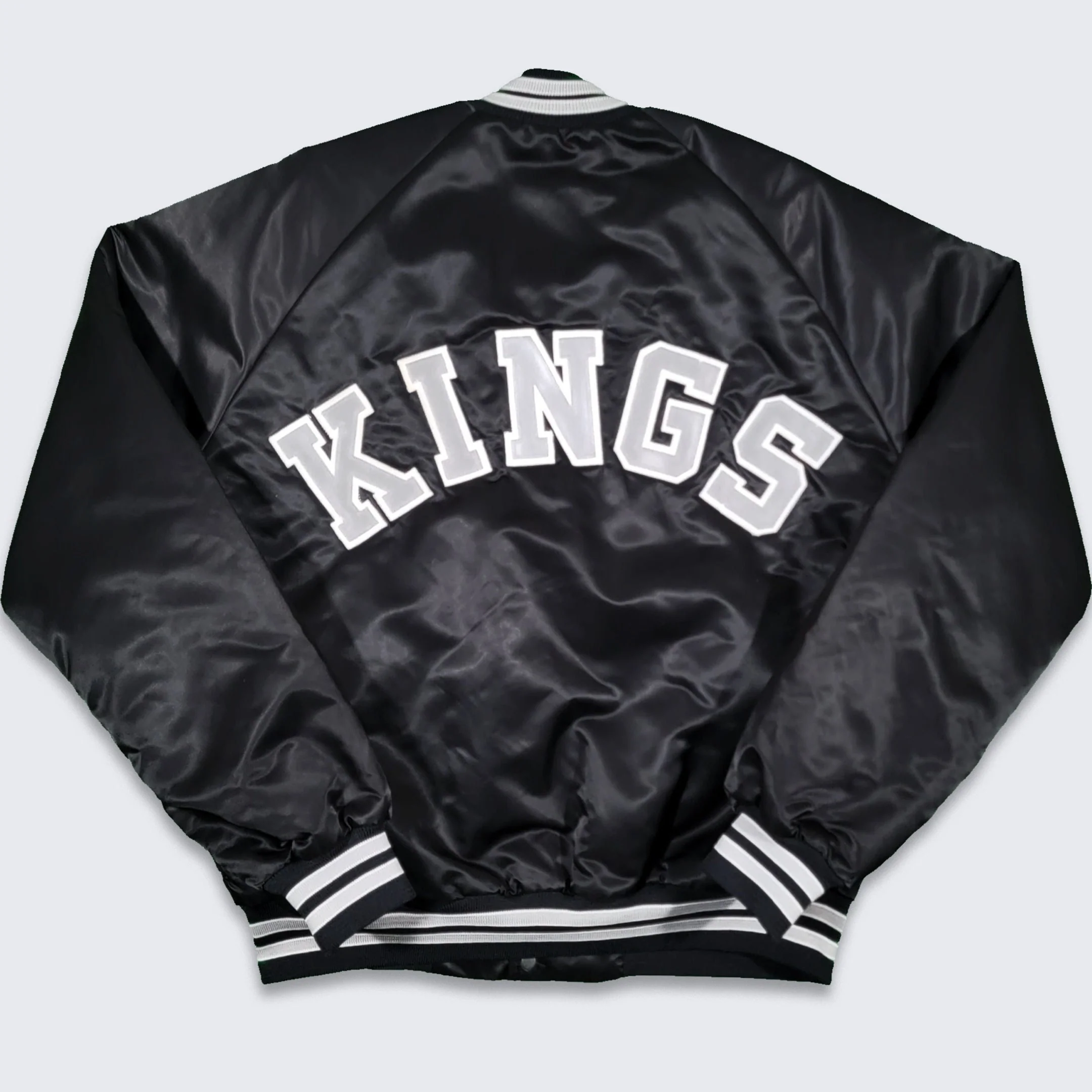 Los Angeles Kings Vintage 80s Chalk Line Satin Bomber Jacket - Size Men's Large - Image 2
