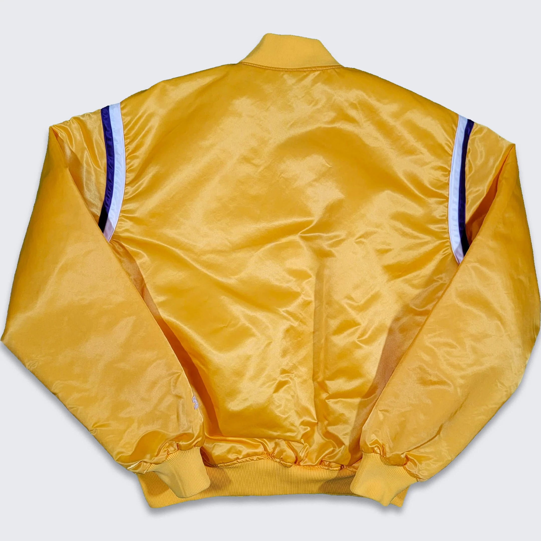 Los Angeles Lakers Vintage 80s Starter Satin Bomber Jacket Yellow Nba Basketball Coat Size Men's Xl by Starter - Image 2