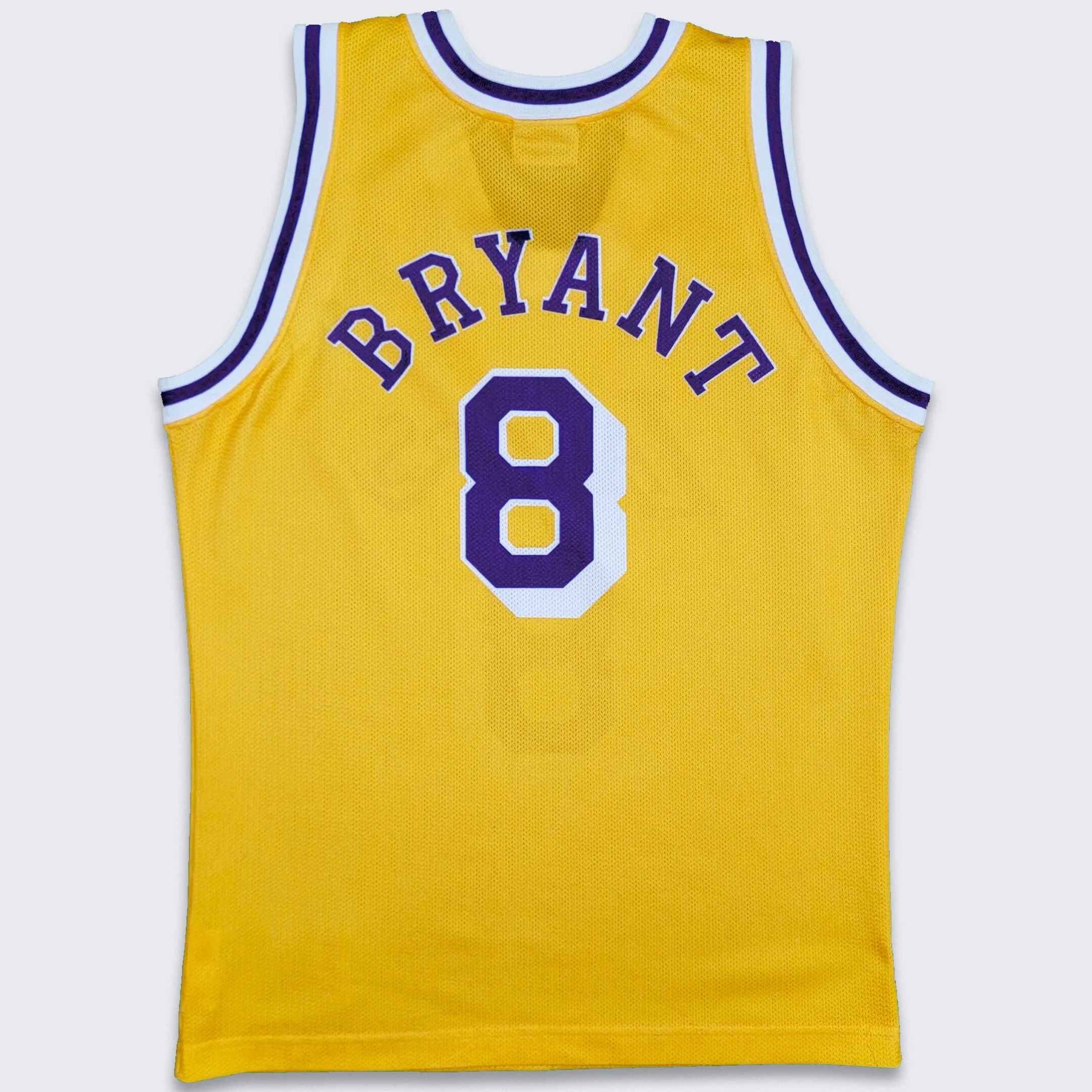 Los Angeles Lakers Vintage 90s Champion Youth Basketball Jersey Uniform Number 8 Gold and Purple Nba by Champion - Image 2