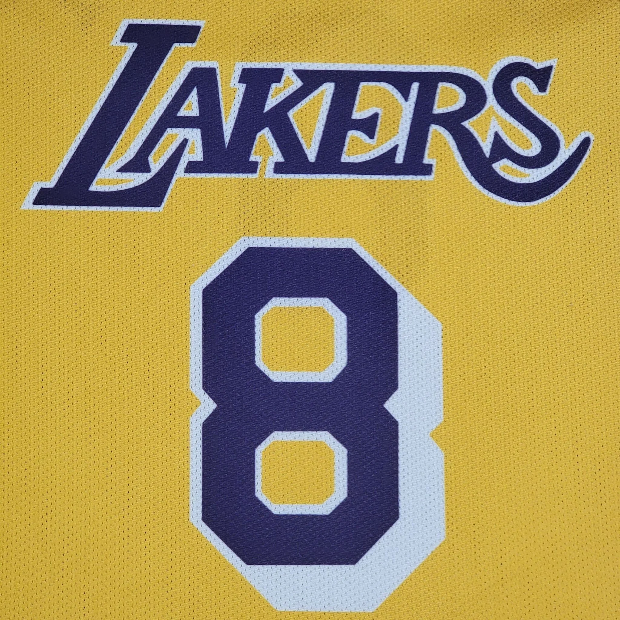 Los Angeles Lakers Vintage 90s Champion Youth Basketball Jersey Uniform Number 8 Gold and Purple Nba by Champion - Image 3
