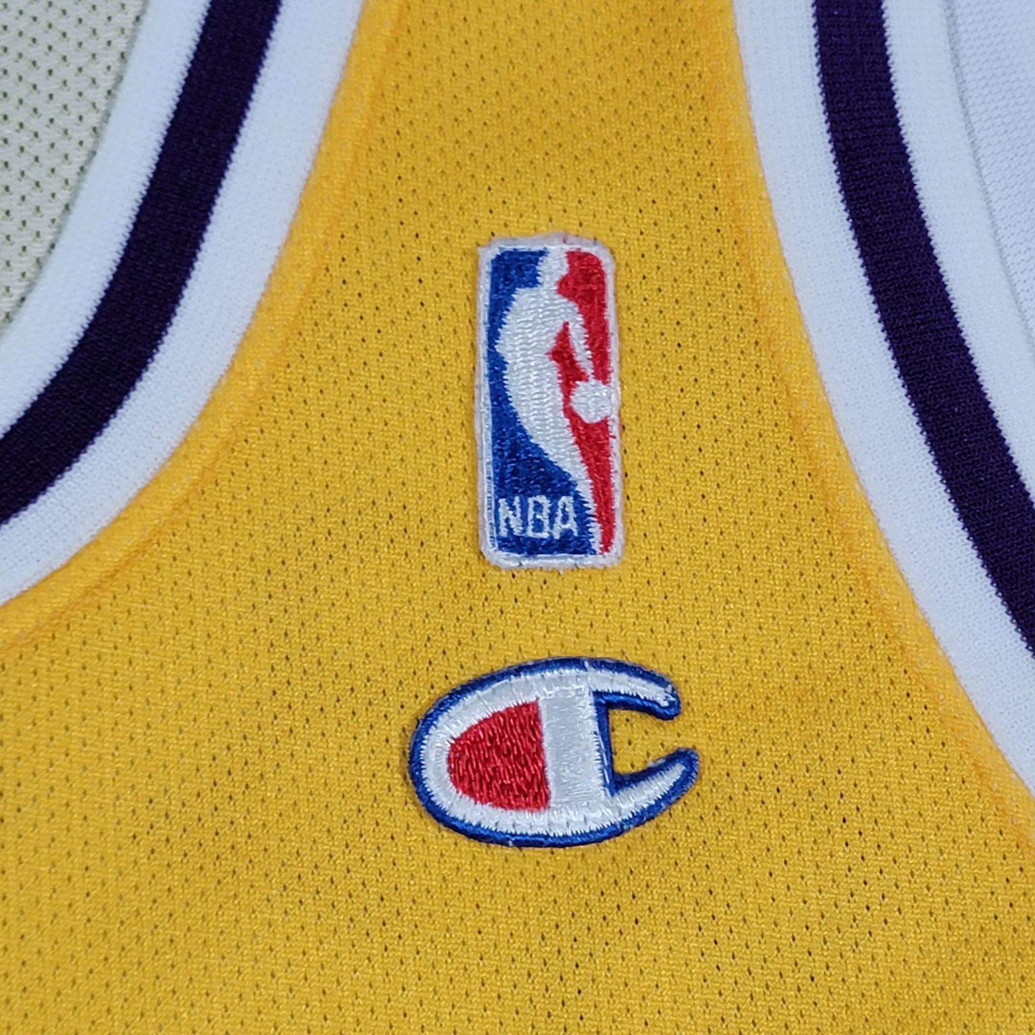 Los Angeles Lakers Vintage 90s Champion Youth Basketball Jersey Uniform Number 8 Gold and Purple Nba by Champion - Image 4