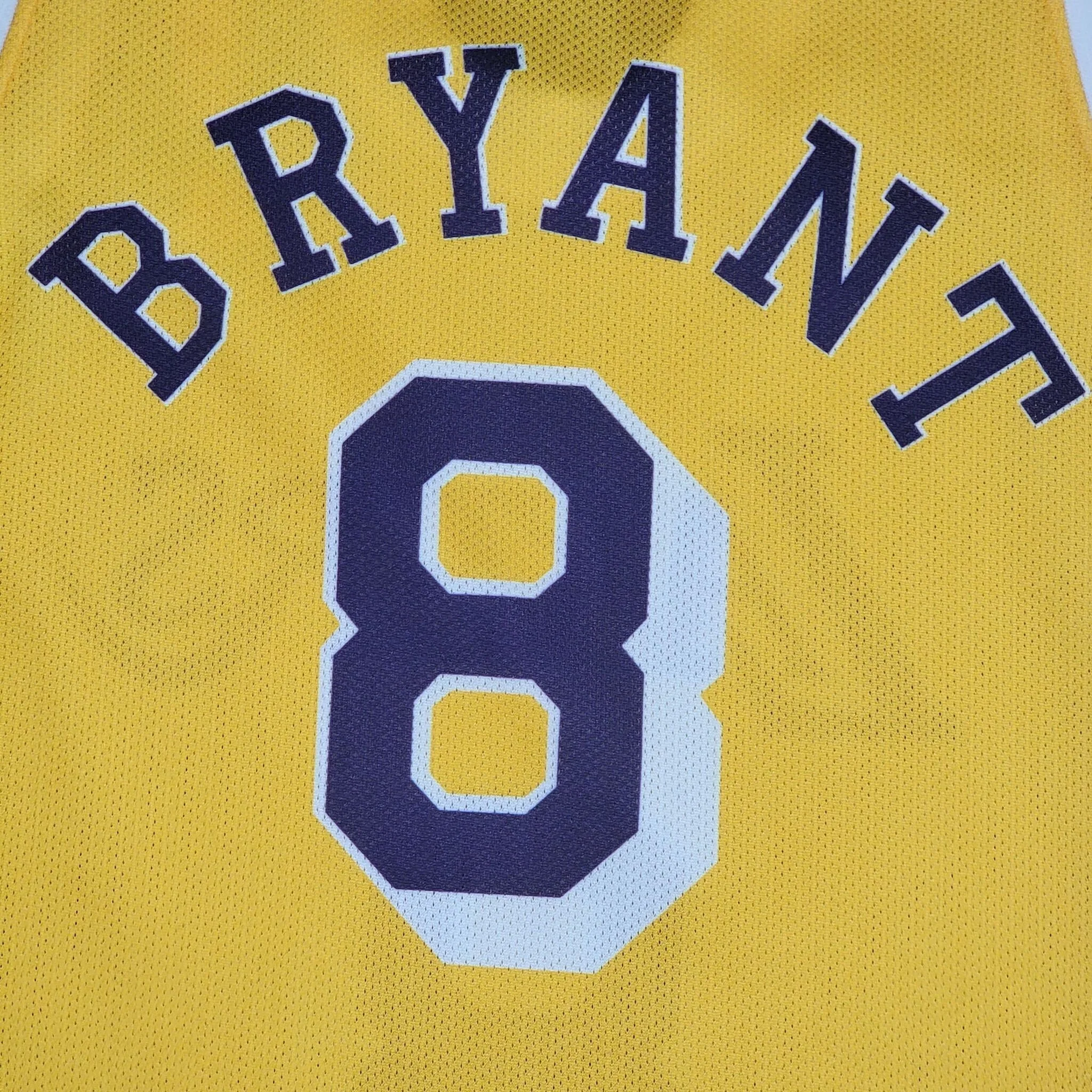 Los Angeles Lakers Vintage 90s Champion Youth Basketball Jersey Uniform Number 8 Gold and Purple Nba by Champion - Image 5
