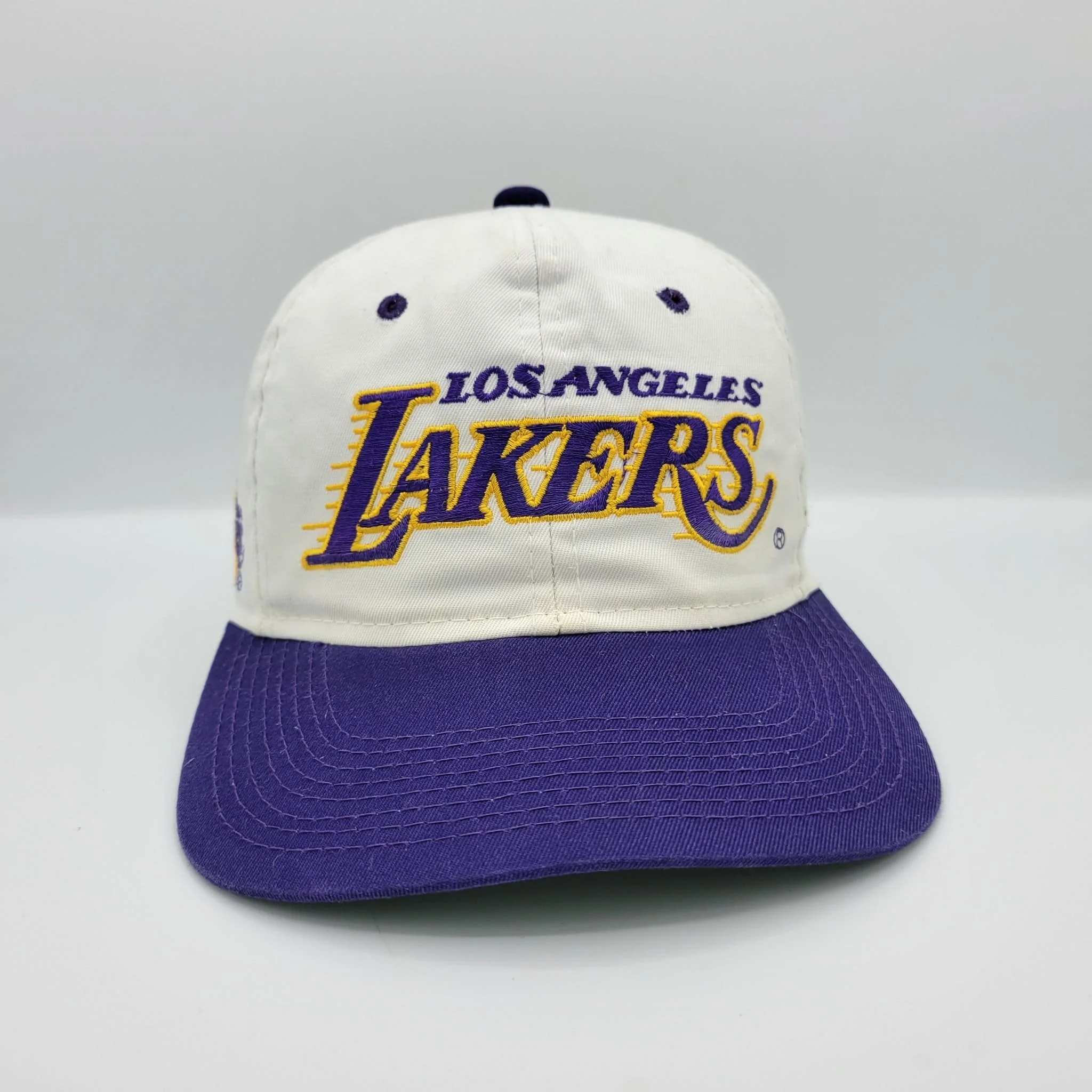 Los Angeles Lakers Vintage 90s Sports Specialties Snapback Hat Nba Basketball White Purple Script Motion Baseball Cap by Sports Specialties - Image 3