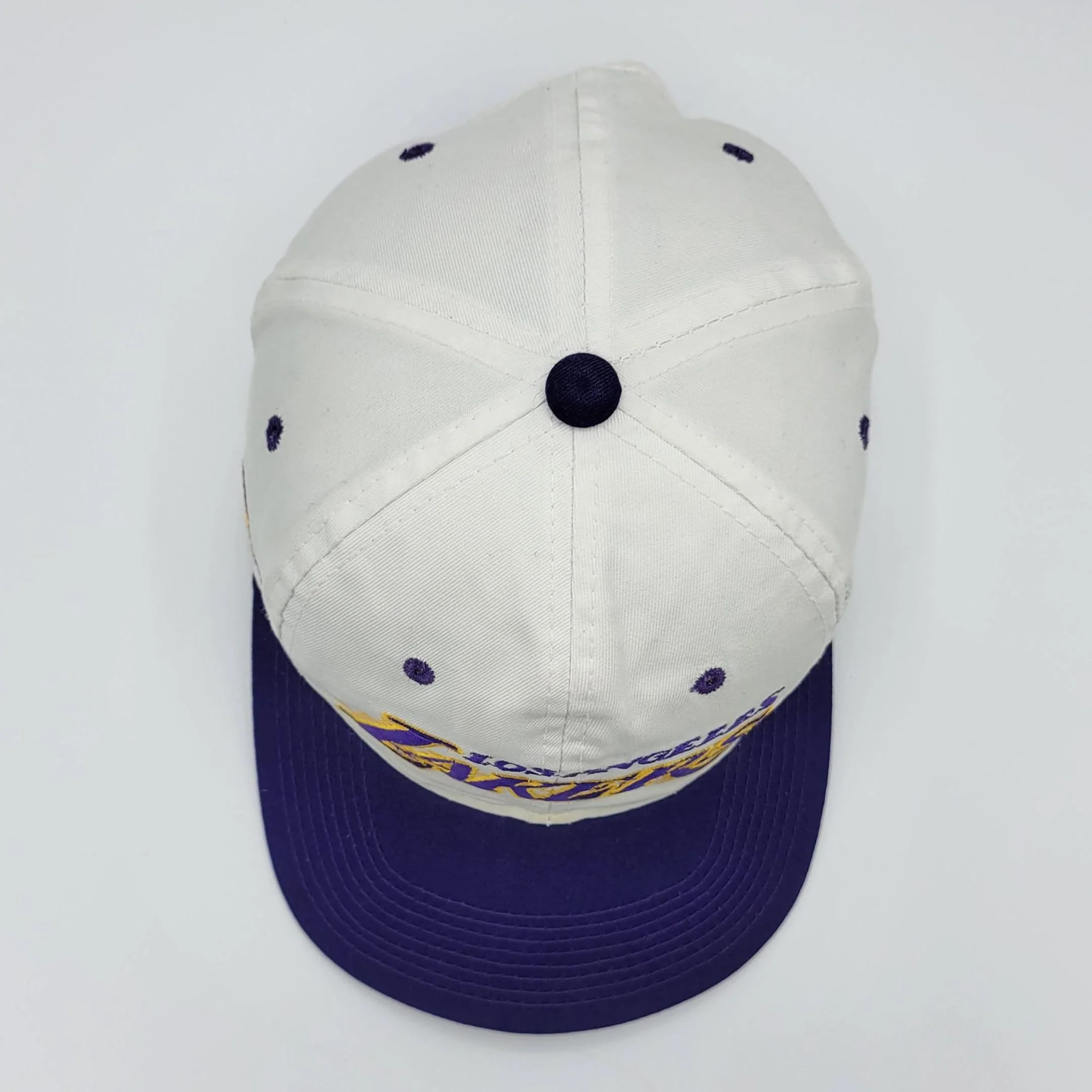 Los Angeles Lakers Vintage 90s Sports Specialties Snapback Hat Nba Basketball White Purple Script Motion Baseball Cap by Sports Specialties - Image 8