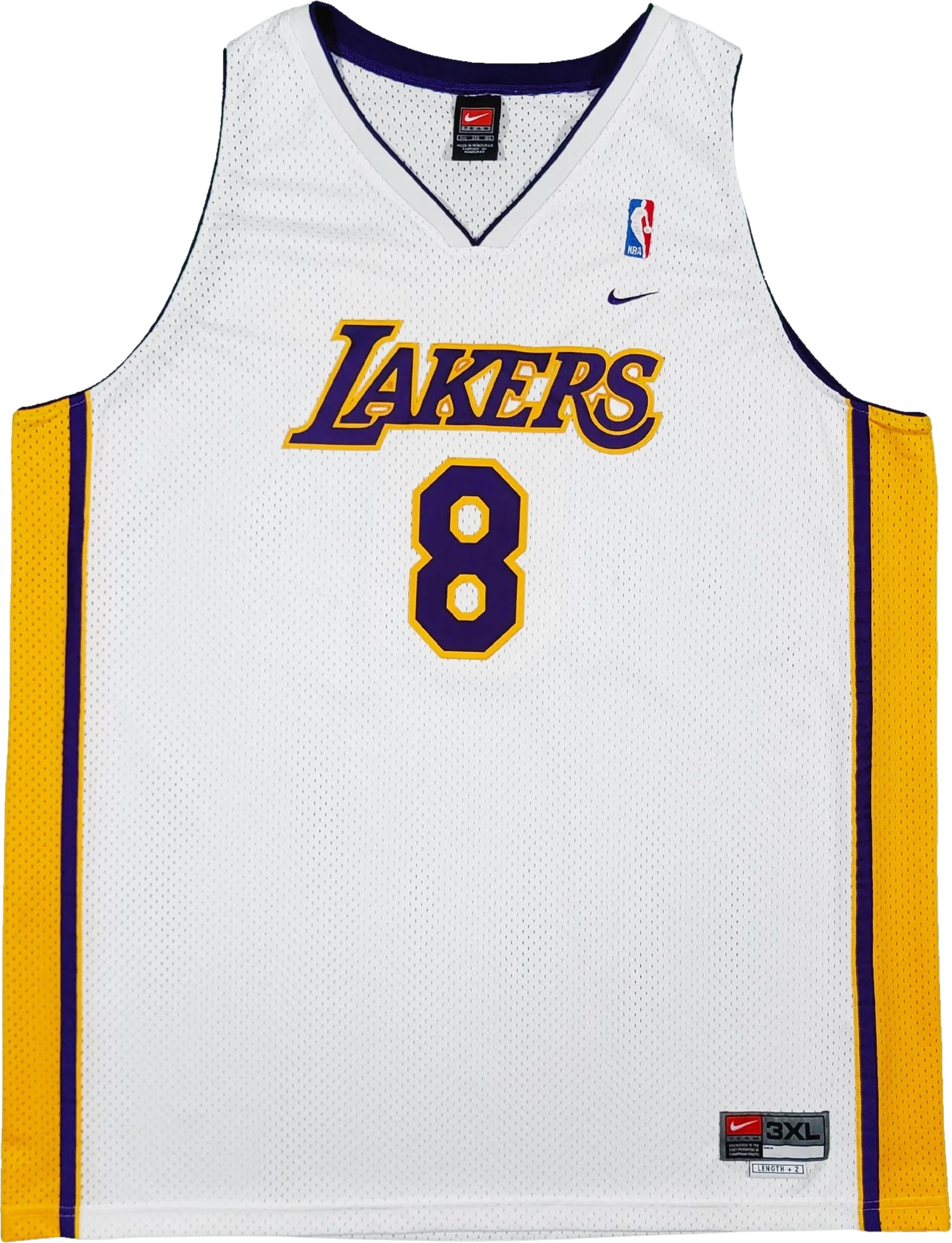 Los Angeles Lakers Vintage Nike Basketball Jersey Stitched On Logos and Numbers White Nba Shirt Number 8 Men's Size 3xl by Nike