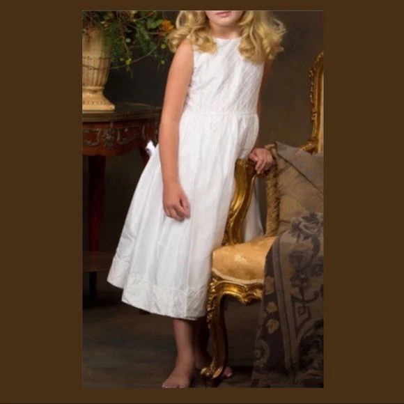Luna Flower Girl Dress Formal Brand New 10 Y White Style Be07 by Strasburg - Image 2