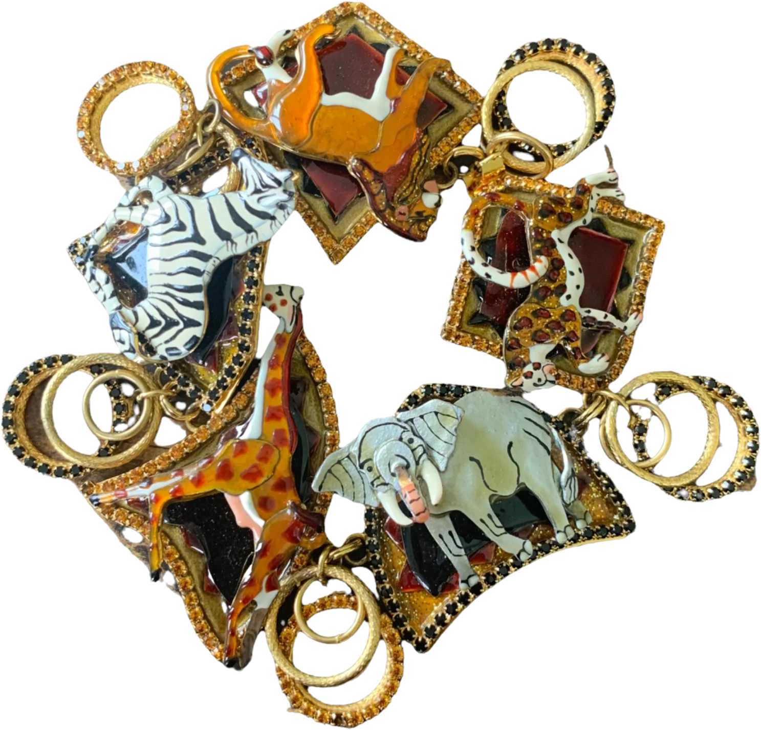 Lunch At The Ritz Enamel Safari Animals Bracelet By Lunch At The Ritz