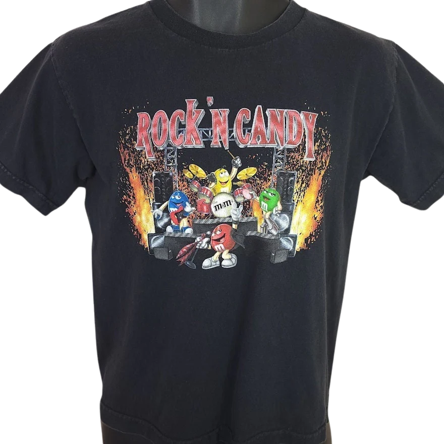 M&Ms Candy T-Shirt Vintage 00s Rock N Candy Snack Tee Band Mens Size Small