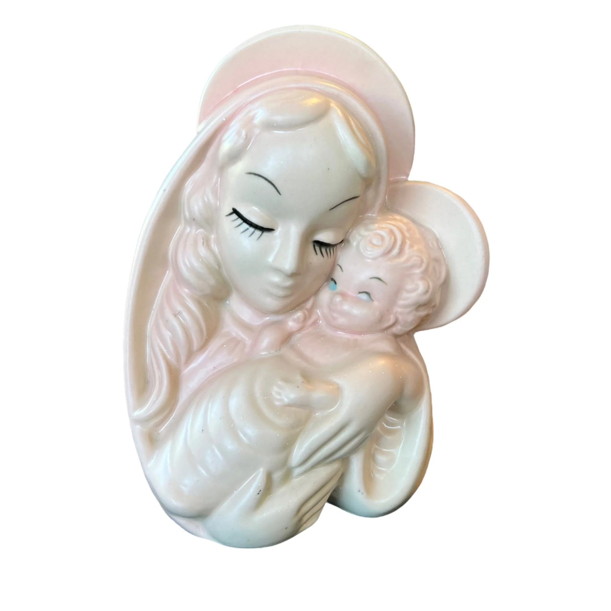 Madonna And Child Pastel Pink Planter Vase By Hull - Image 8