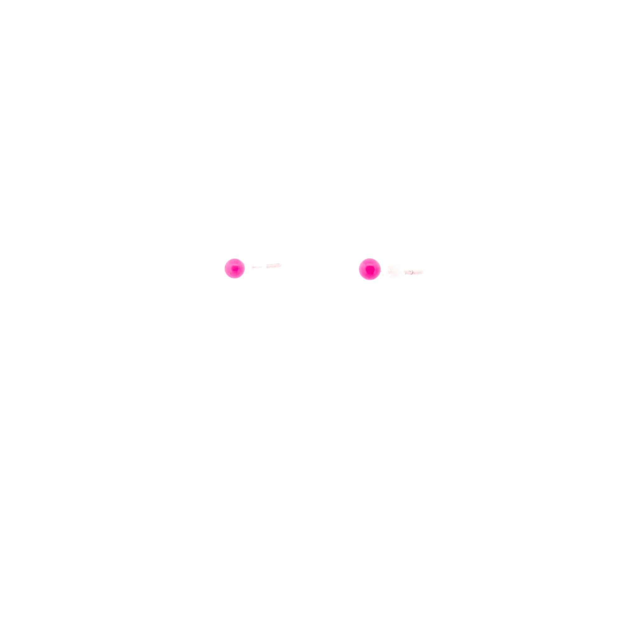 Magenta Orb Simple Stud Earrings - Image 2