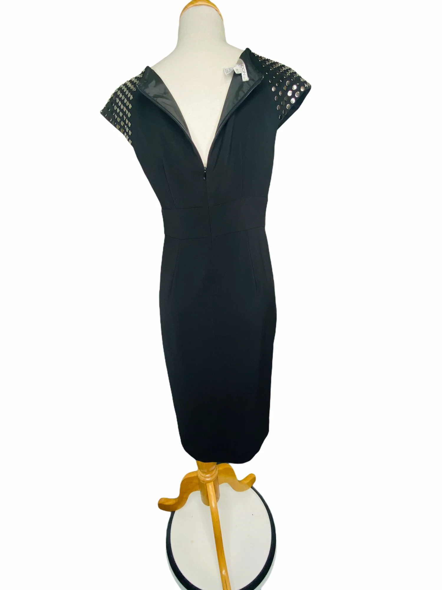 Maggy London Studded Sheath Black Dress Cap Sleeves Lbd by Maggy London - Image 11