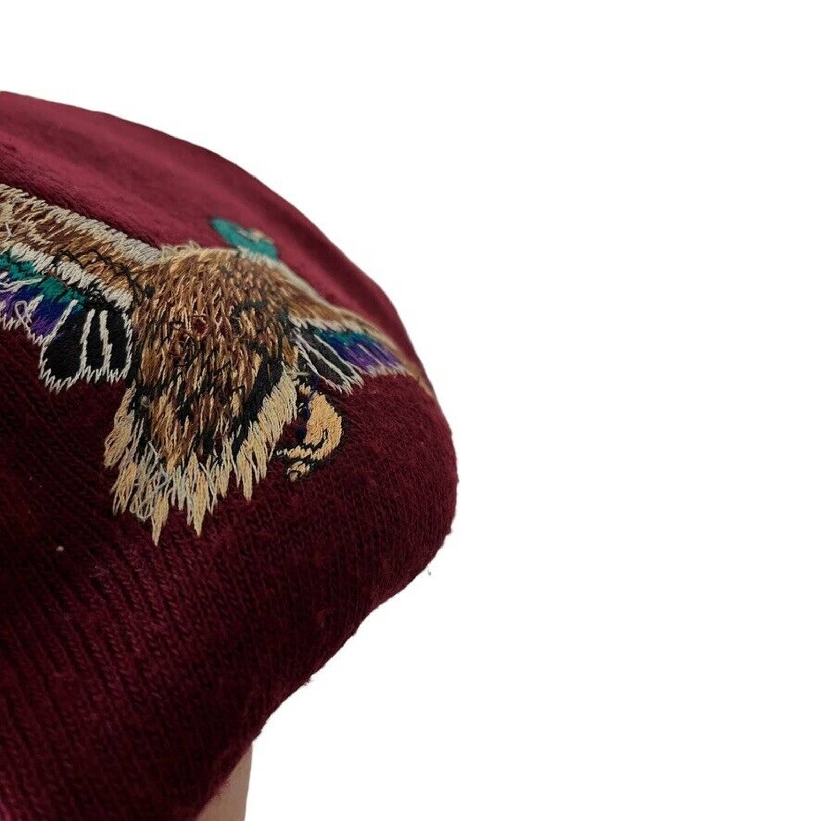 Mallard Duck 70s Maroon Sweater Unisex Men Designs Size 38 Small by Shirlee - Image 4