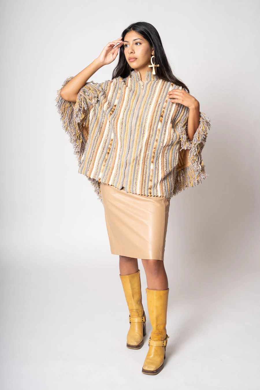 Marfa Stripe Poncho by Jason David - Image 4