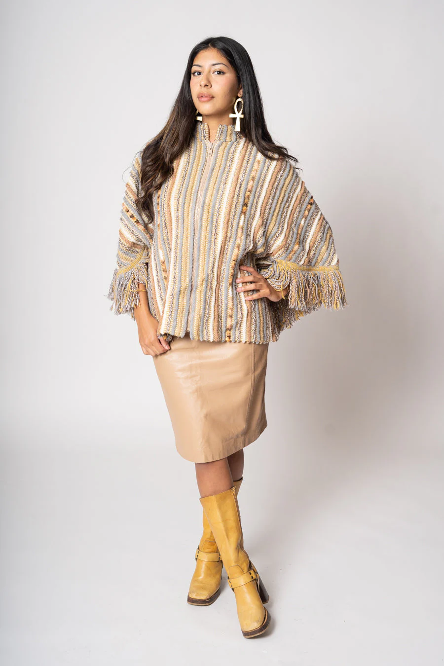 Marfa Stripe Poncho by Jason David - Image 5