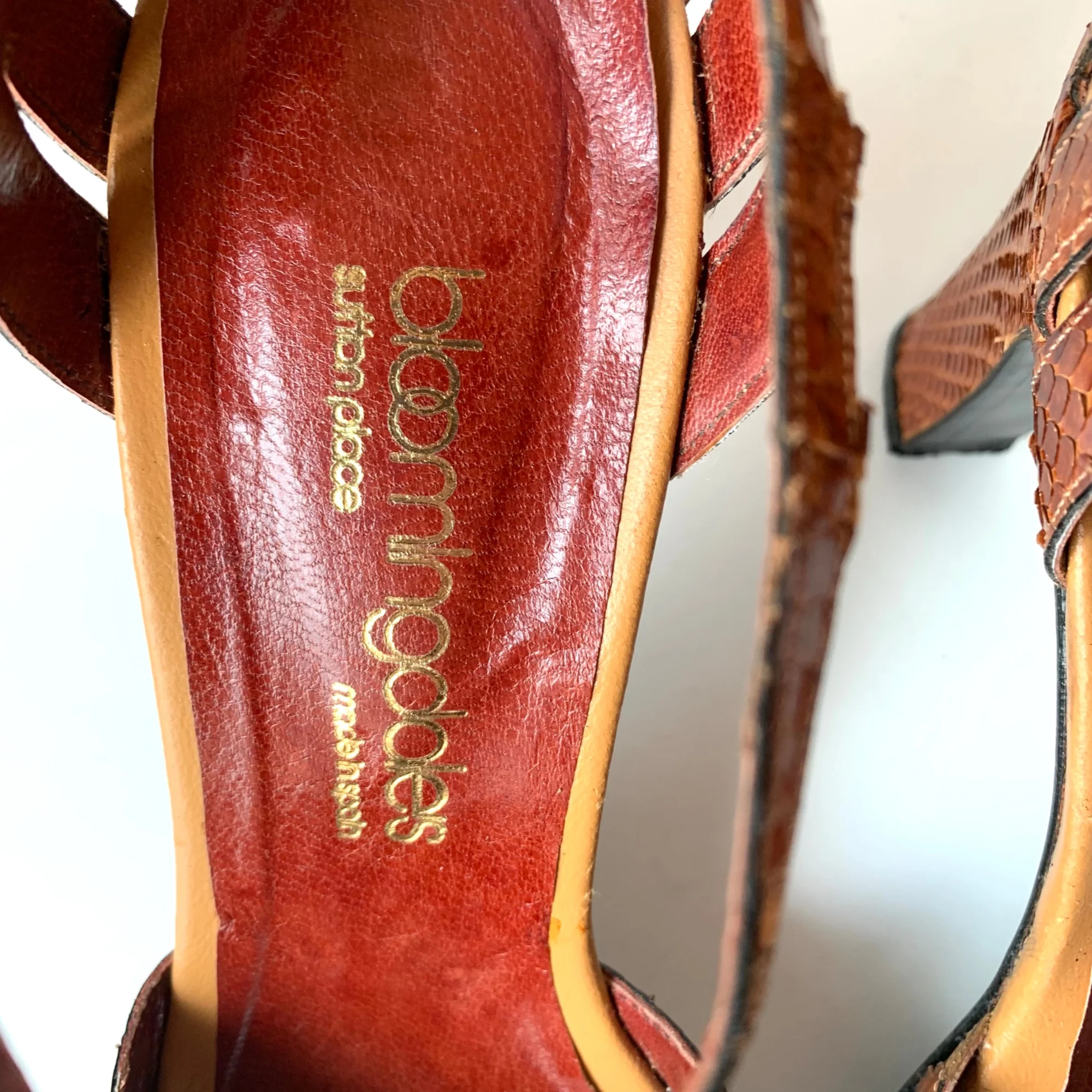 Margaret Jerrold by Arsho X Bloomingdales Vintage 80s Snakeskin Heels Sandal - Image 4