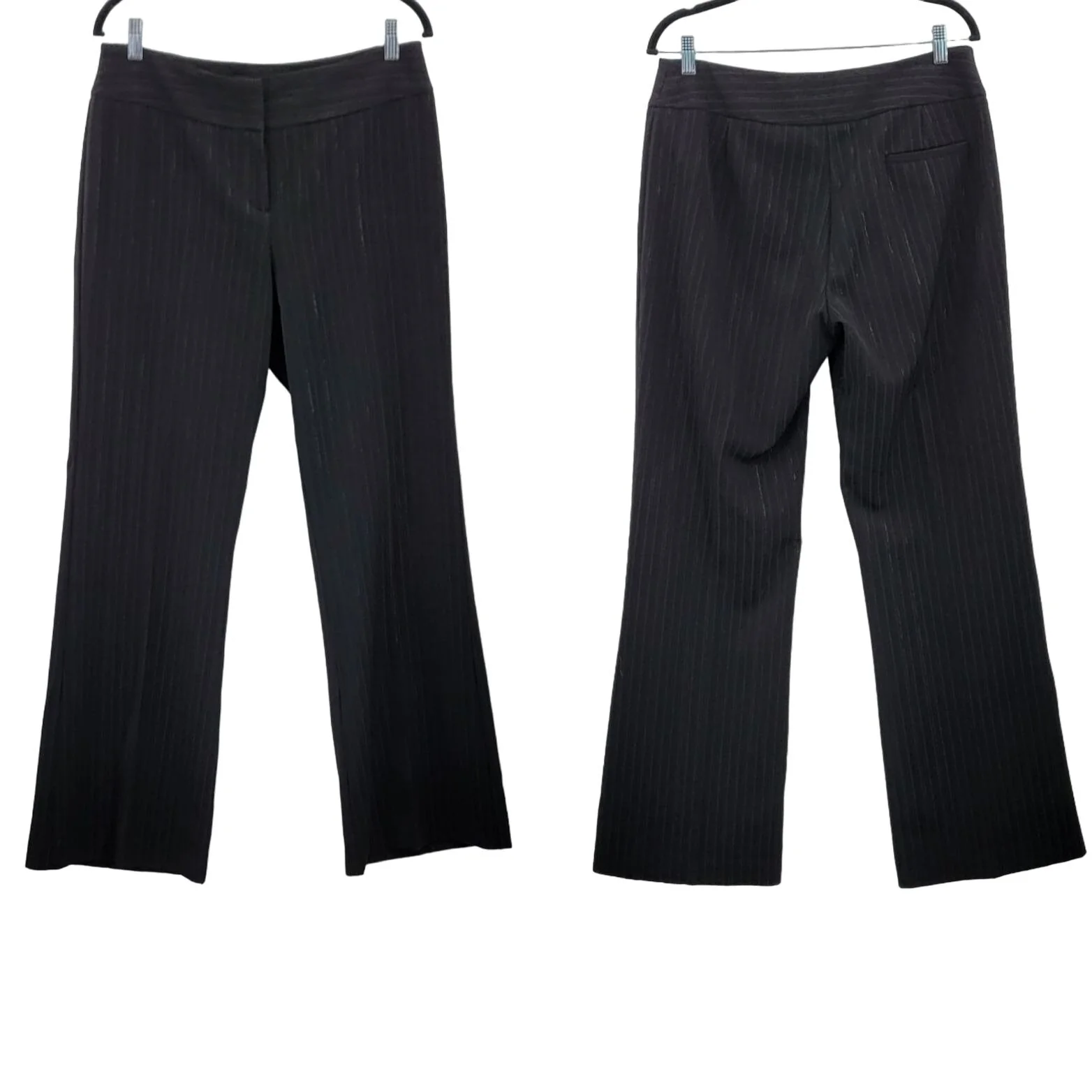 Margaret M Pants High Rise Flare Tuxedo Metallic Striped Black 12 Slimming by Margaret M - Image 2