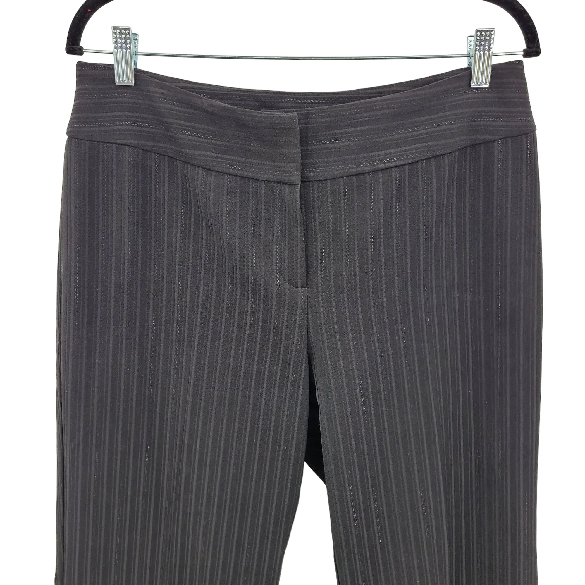 Margaret M Pants High Rise Flare Tuxedo Metallic Striped Black 12 Slimming by Margaret M - Image 4