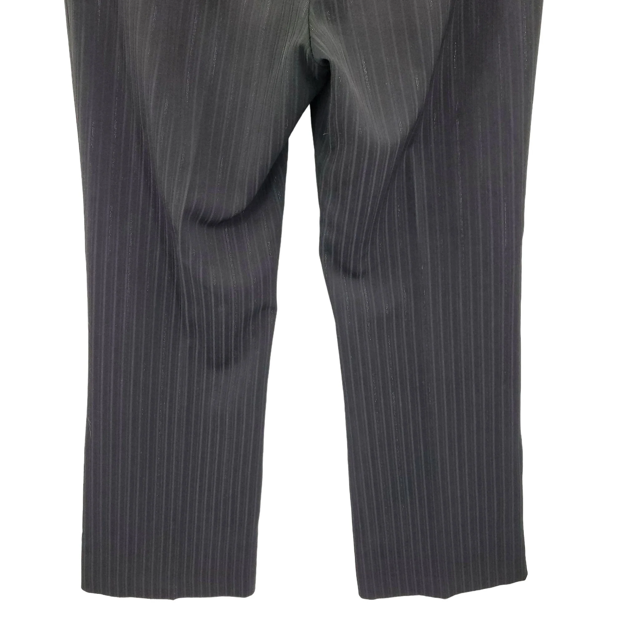 Margaret M Pants High Rise Flare Tuxedo Metallic Striped Black 12 Slimming by Margaret M - Image 9