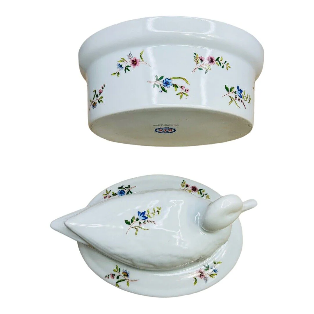 Margot Casserole Dish Oval Covered Duck Oven Porcelain Floral by BIA Cordon Bleu - Image 3