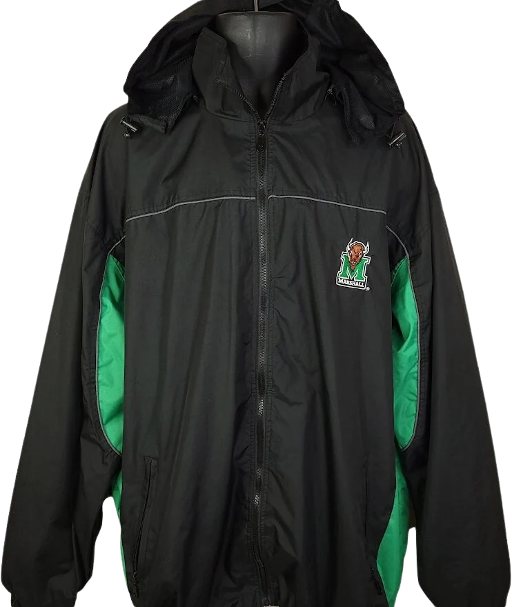 Marshall University Thundering Herd Windbreaker Jacket Vintage 90s Ncaa Made In Usa Mens Size 3xl