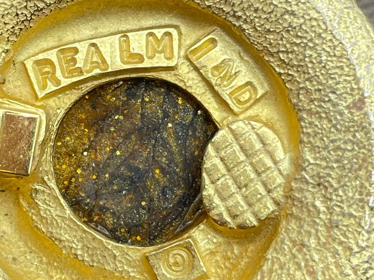 Massive Etruscan Sunburst Signed Vintage Byzantine Clip On Statement Earrings by Realm - Image 4