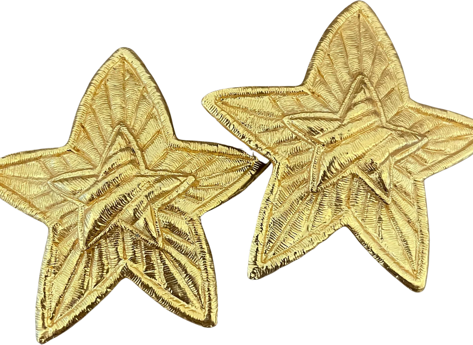 Massive Gold Star Clip On Statement Earrings