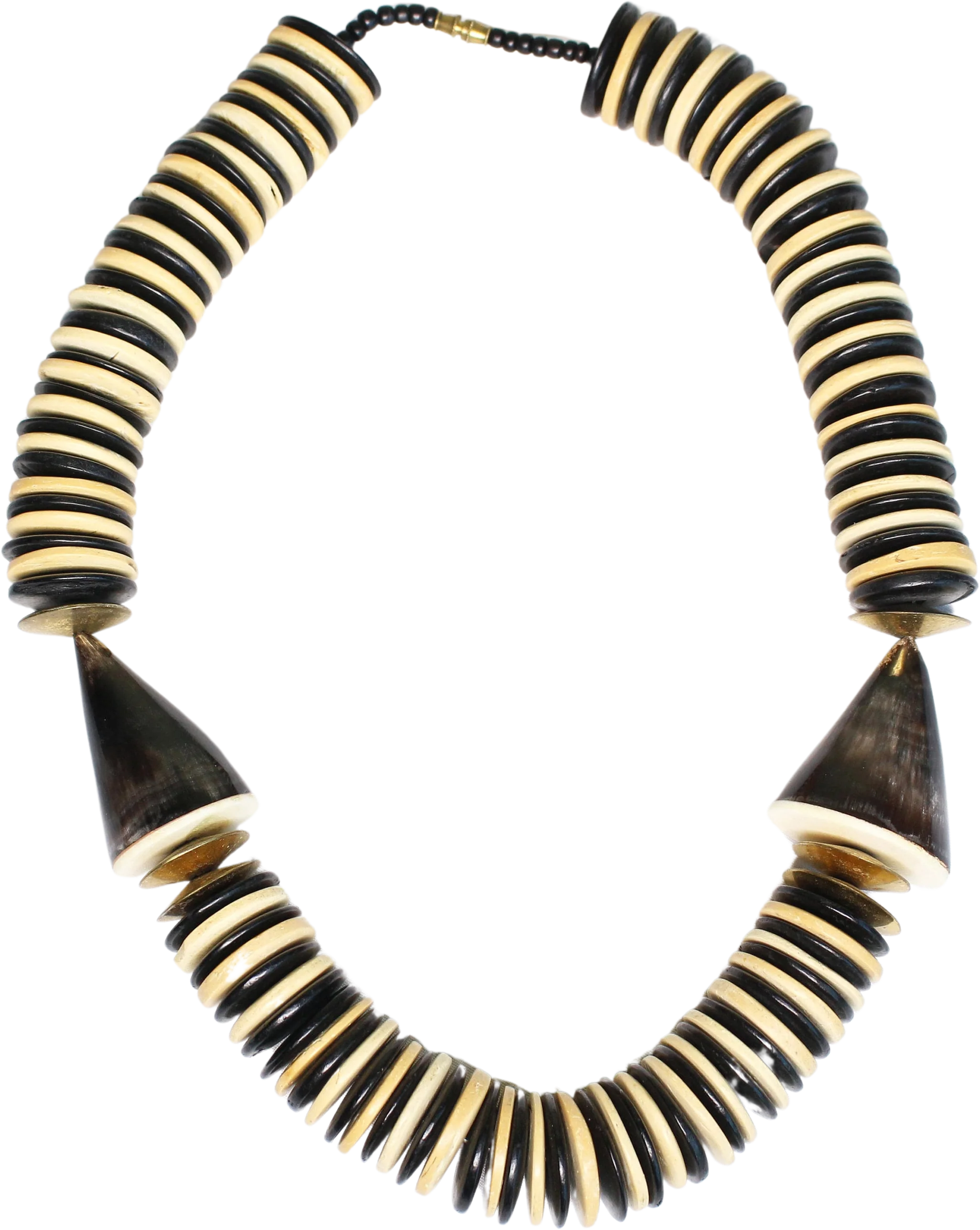 Massive Horn and Wood Bead Chic Necklace