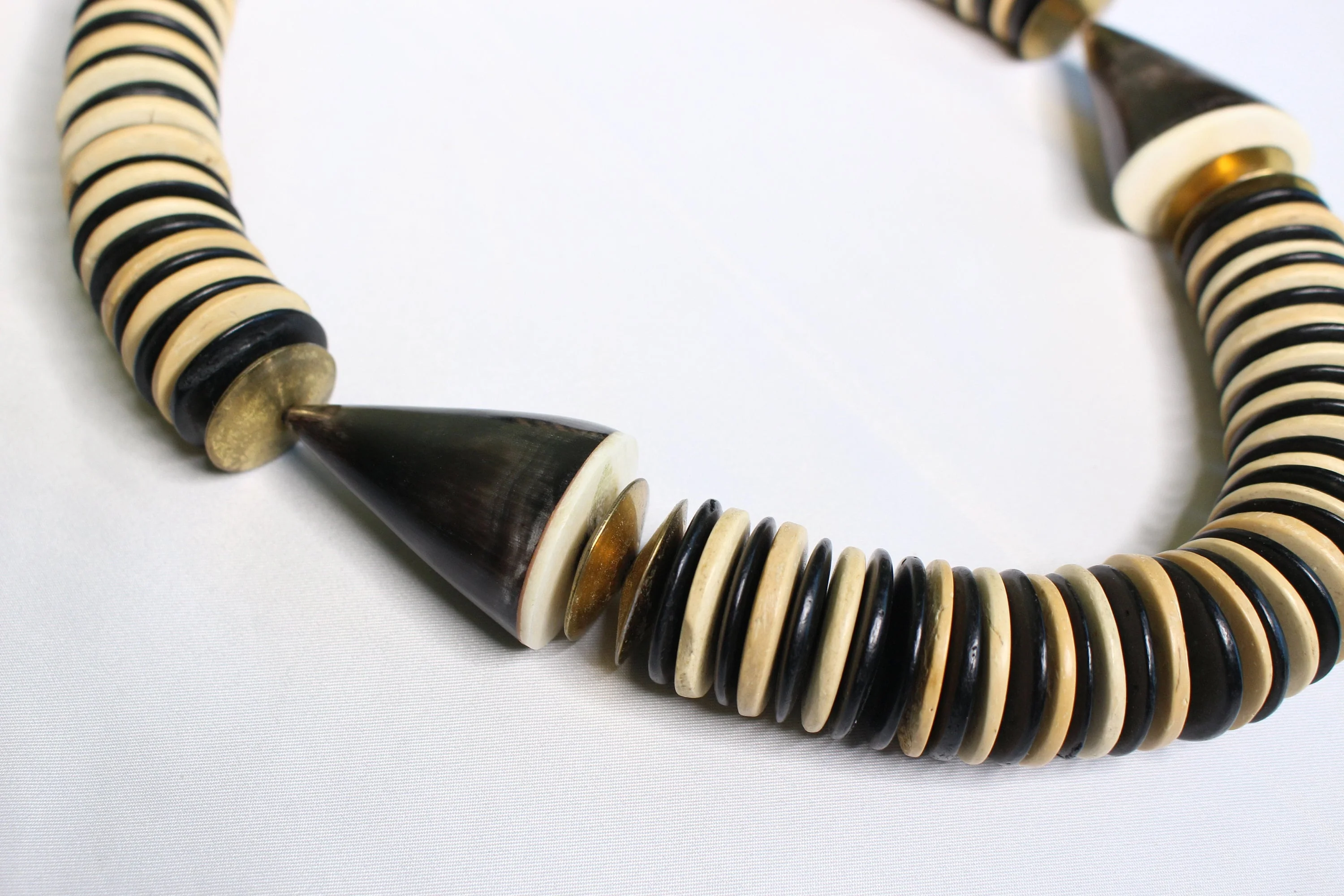 Massive Horn and Wood Bead Chic Necklace - Image 3