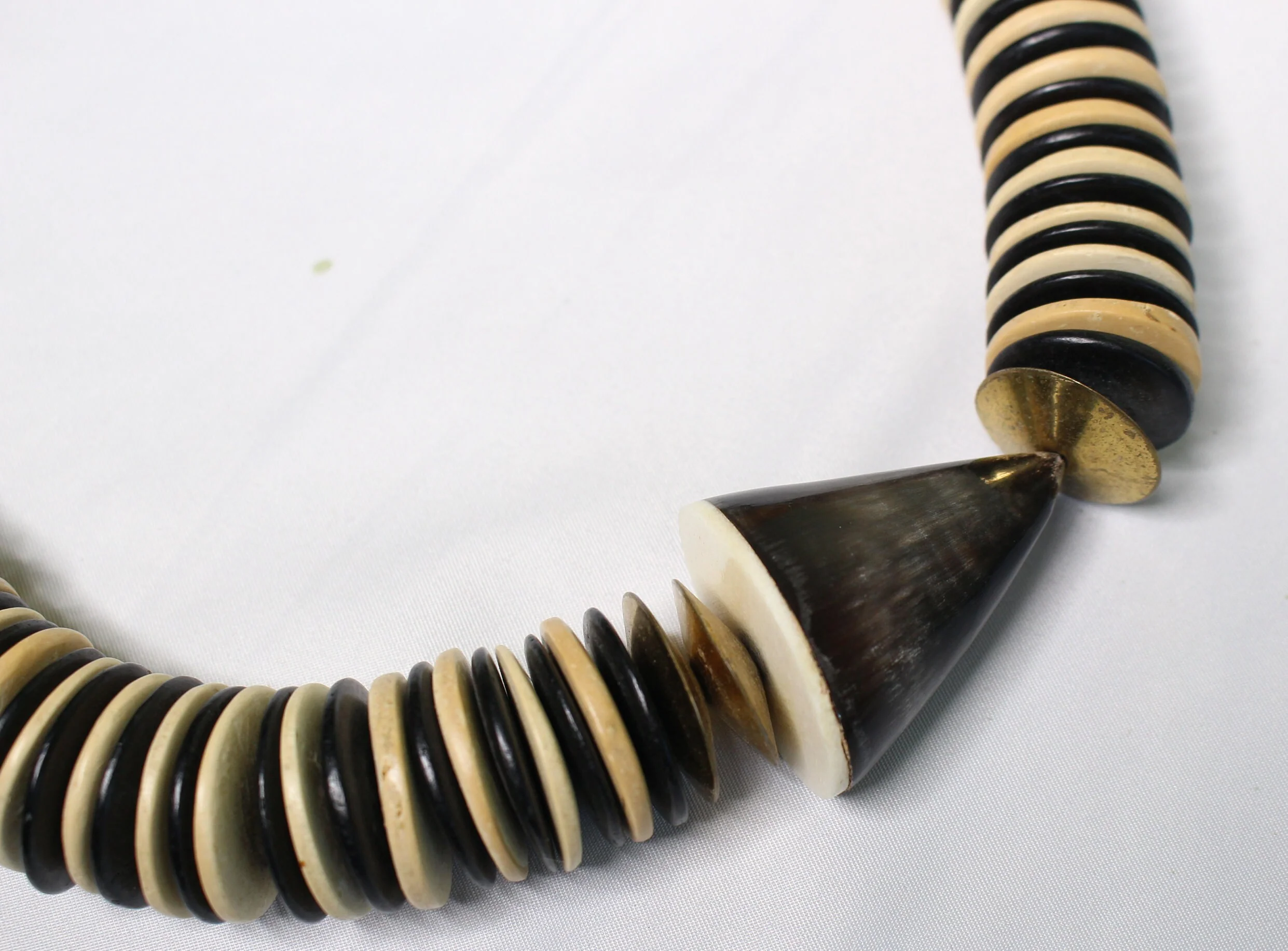Massive Horn and Wood Bead Chic Necklace - Image 6