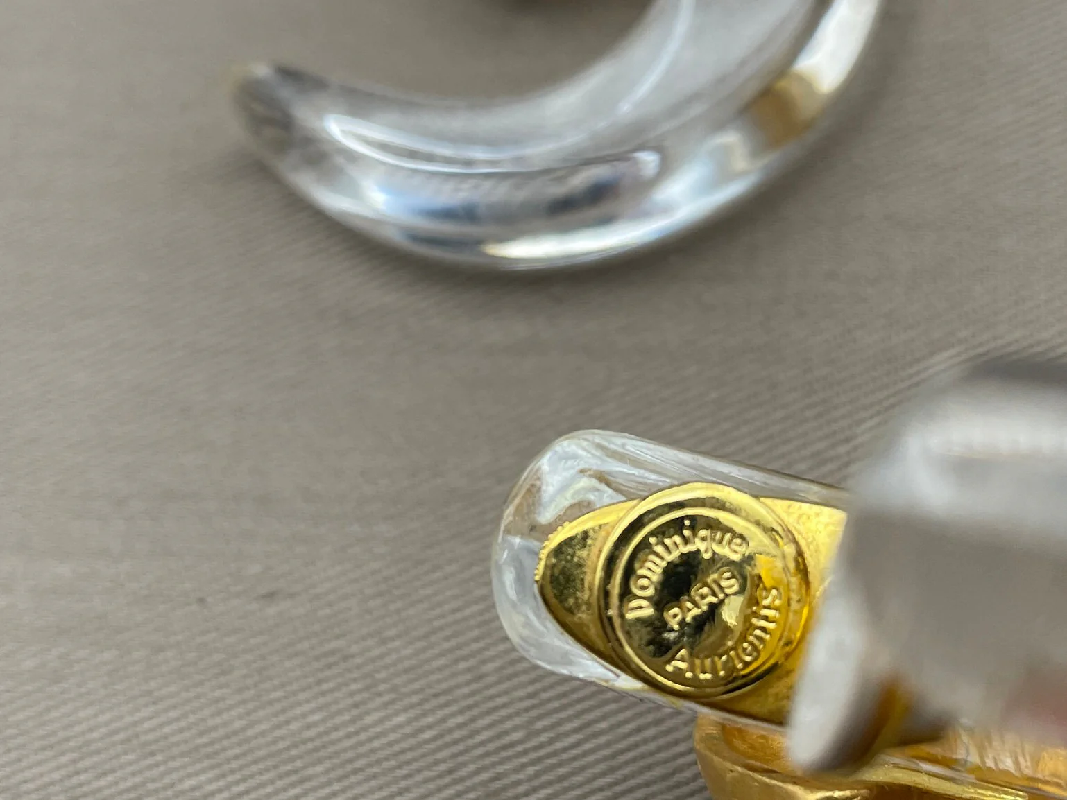 Massive Lucite Dominique Aurientis French Hoop Clip On Statement Earrings Made In France Paris Designer Runway Couture - Image 5