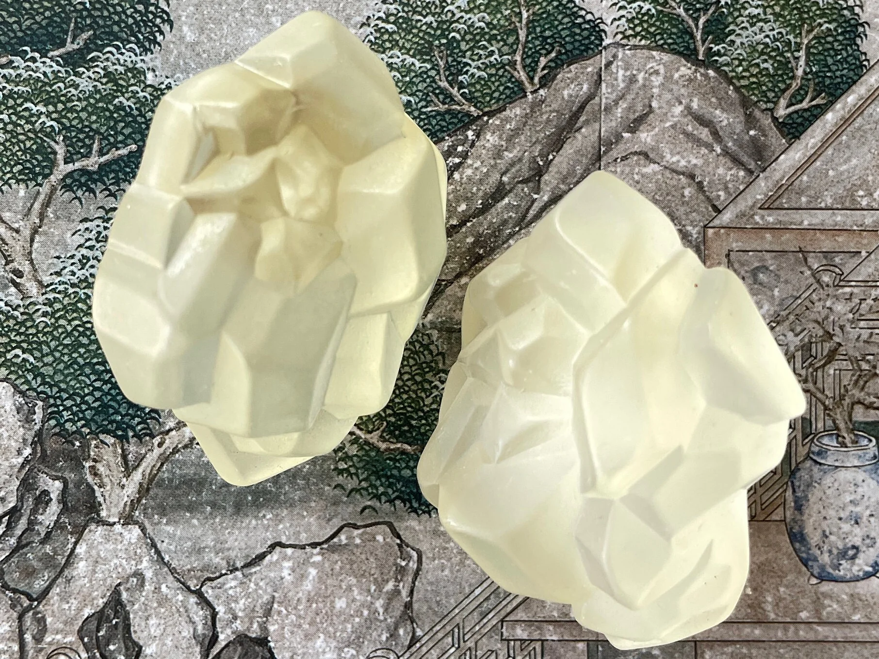 Massive Napier Lucite Sculptural Ice Block Clip On Statement Earrings by Napier - Image 2