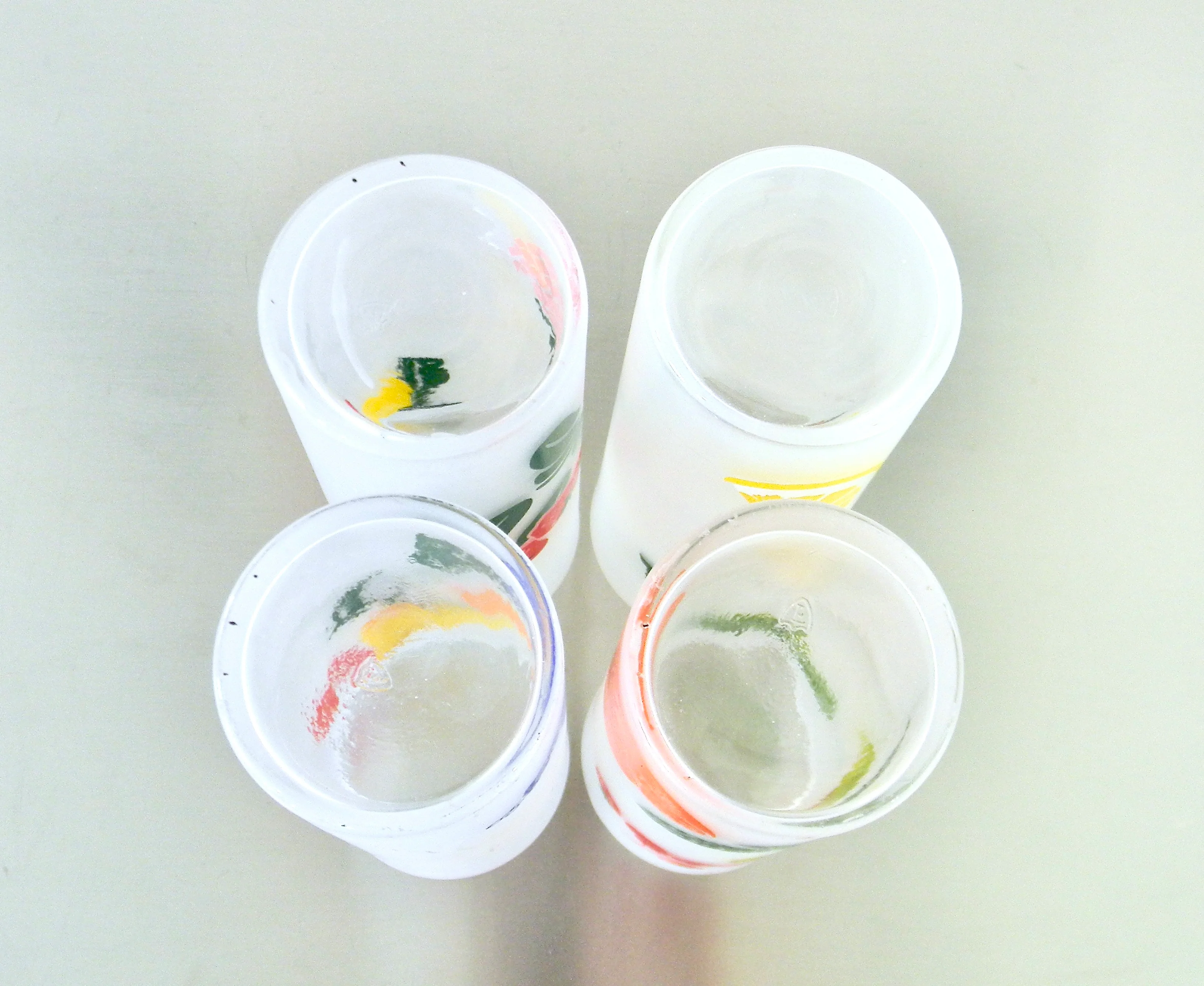 Mcm Set Of 4 Tom Collins Frosted Fruit Glasses By Federal Glass - Image 10